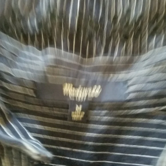 Madewell M eyelet striped button front blouse - Picture 6 of 6